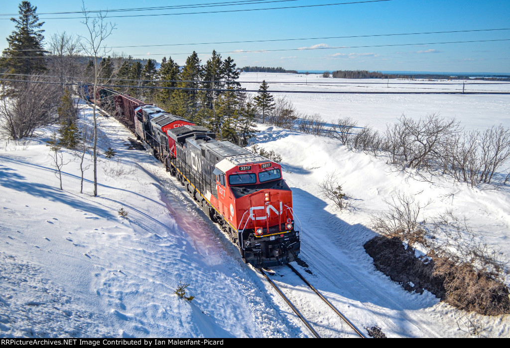 CN 3317 leads 562 under Price Road overpass